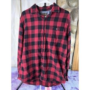 Vintage Northwest Territory Shirt Mens Large Red Flannel Buffalo Plaid Button Up